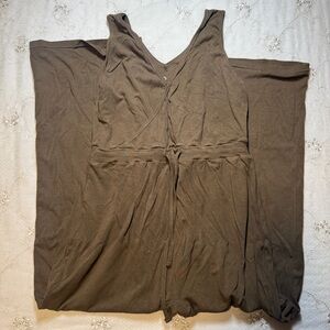 sweat & milk brown wrap‑front nursing jumpsuit – size s/m